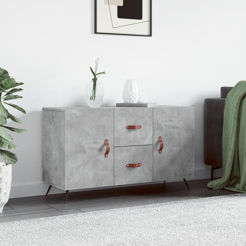 VidaXL Komoda betonsko siva 100x36x60 cm inženirski les Slike