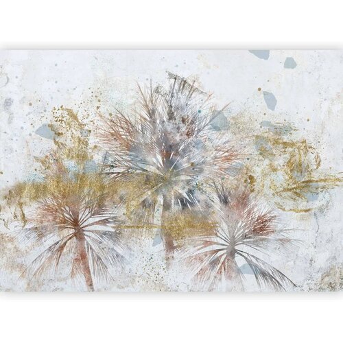  Foto tapeta - Grey palms - plant motif in an abstract composition with patterns 490x350 Slike