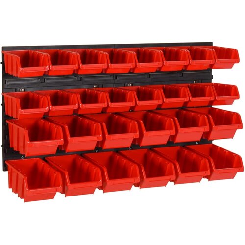 VidaXL Komplet za delavnico 30-delni rdeč in črn 77x39 cm polipropilen Slike