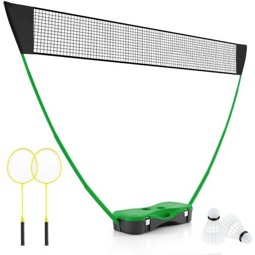 Igrače in hobi &amp;gt; Zunanja igrala Stojalo za badminton mrežo, prenosna igra za badminton z loparji, komplet za badminton, zelene barve Slike