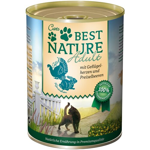 Best Nature Cat Adult 6 x 400 g - perutnina in kunec Cene