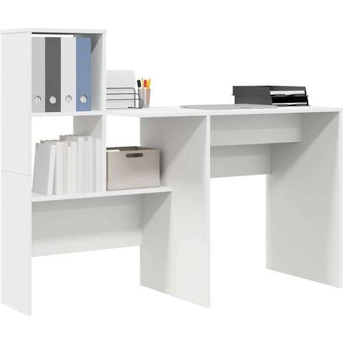 VidaXL Stol s policom Bijelo 131.5 x 50 x 106.5 cm Konstruirano drvo Slike