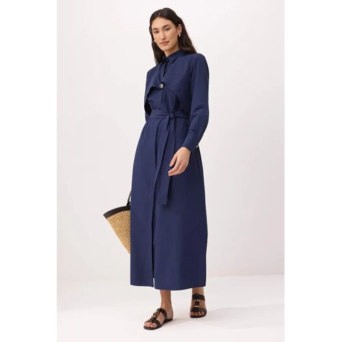 Trendyol Modest Ženska haljina Tctss26Eb00122, Tamnoplava Slike