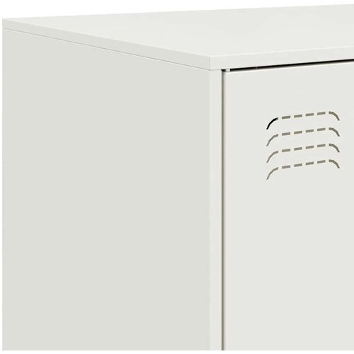 VidaXL Komoda bela 67x39x107 cm jeklo Slike