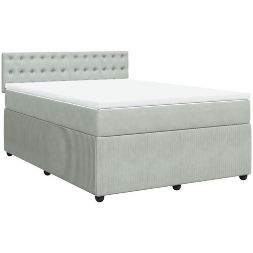 Maison Chic Box spring postelja - Vzmetna postelja z vzmetnico svetlo siv 140x190 cm žamet SL5536, (21902658) Cene