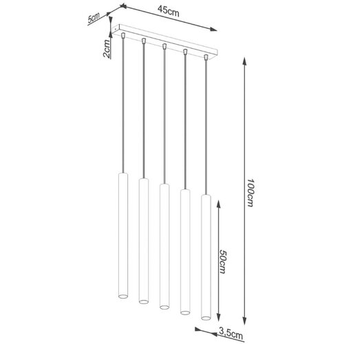  Sollux SL.1274 - Luster na sajli PASTELO 5xG9/8W/230V beton Slike