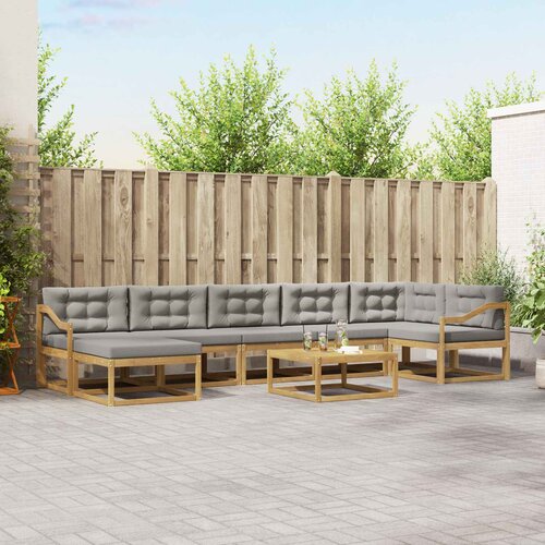  Set vanjskih sofa 8 kom. Bijela i svjetlosiva Cene