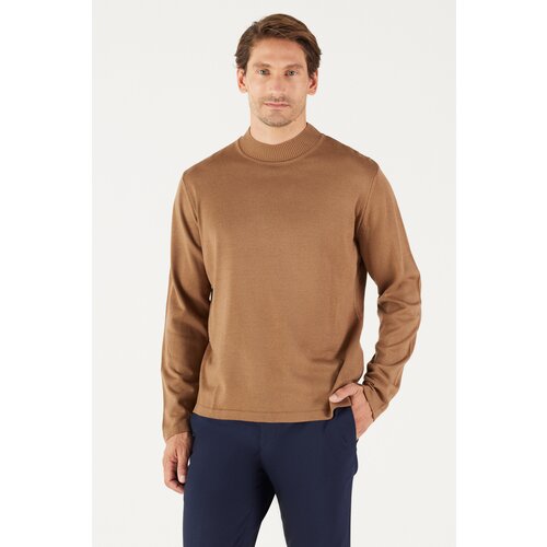 AC&Co / Altınyıldız Classics Men's Mink Anti-Pilling Standard Fit Normal Cut Half Turtleneck Knitwear Sweater Slike