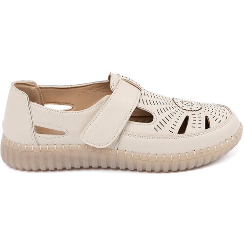 SEASTAR Women's openwork shoes with Velcro beige Cene