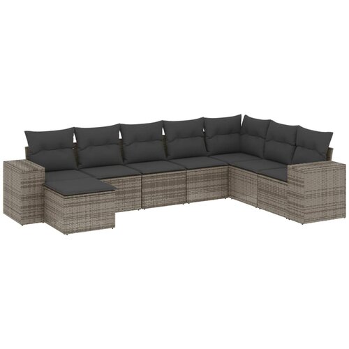 Maison Chic Seti vrtnega pohištva - Vrtna garnitura - Vrtni pohištvo set 8-delna z blazinami siv poli ratan, (21799806) Cene