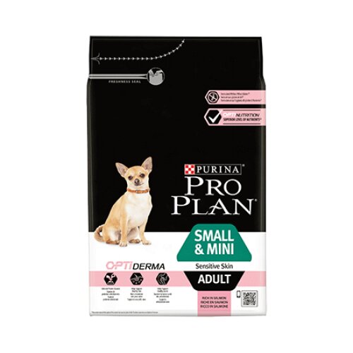 Pro Plan 15% popust na suho pasjo hrano! - Small &amp;amp; Mini Puppy Sensitive Skin OPTIDERMA (3 kg) Slike