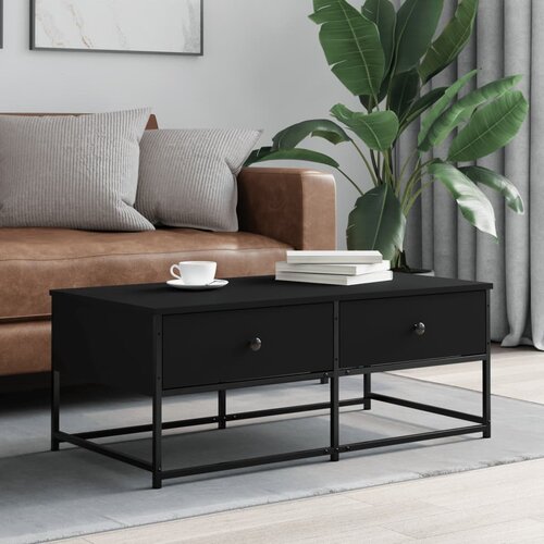 The Living Store Klubska mizica črna 100x51x40 inženirski les - Klubska Mizica, (21574940) Cene