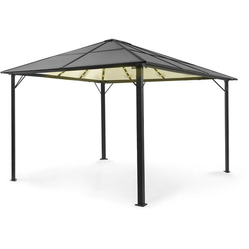 Blumfeldt Pantheon Solid Sky Ambient Solar, paviljon s streho, 3 x 4 m, polikarbonat, aluminij, osvetljen Slike