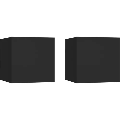 vidaXL Nočne omarice 2 kosa črne 30,5x30x30 cm iverna plošča