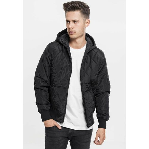Urban Classics hooded big diamond quilt jacket black Slike