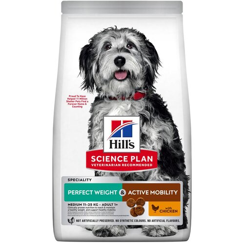 HILL'S SCIENCE Plan Adult Perfect Weight & Active Mobility Medium s pi&scaron;čancem - 12 kg Cijene