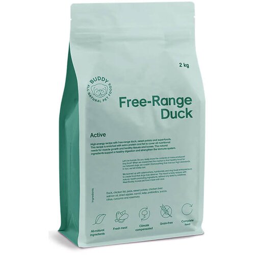Buddy Pet Foods Free-Range Duck - hrana za aktivne odrasle pse sa pačetinom (2kg, 12kg) 2kg Slike