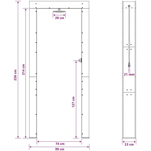  tu&amp;scaron; 226 cm Masivna borovina i nehrđajući čelik Bijela Slike