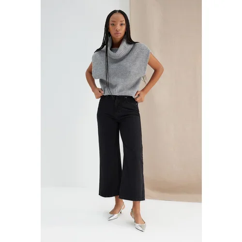 Trendyol Black More Sustainable High Waist Culotte Jeans