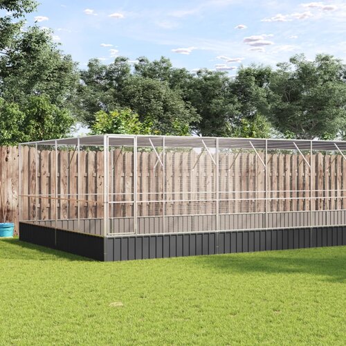 VidaXL Voliera s podalj&amp;scaron;kom srebrna 832x414x212 cm jeklo Slike