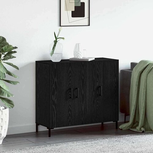 vidaXL s pohranom s vratima Crna 90 x 34 x 80 cm Konstruirano drvo Cijene
