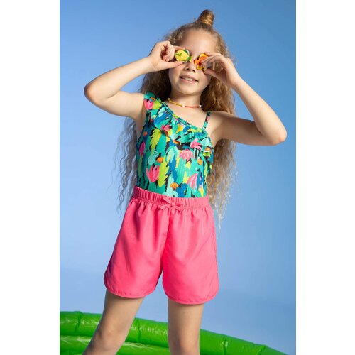 Defacto Girl One Shoulder Flamingo Print Swimsuit Slike