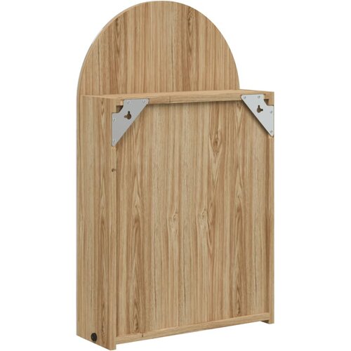  Kupaonski ormarić s ogledalom LED lučni boja hrasta 42x13x70 cm Slike