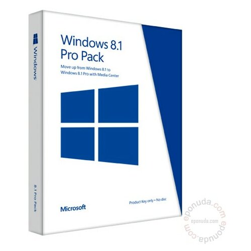 Microsoft Windows Pro Pack 8.1 32-bit/64-bit Eng Intl PUP non-EU/EFTA Medialess Win to Pro MC 5VR-00141 operativni sistem Slike