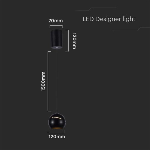  LED Luster na sajli LED/8,5W/230V 3000K crna Slike