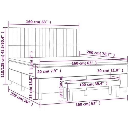 vidaXL Krevet s oprugama i madracem krem 160x200 cm od tkanine Cijene