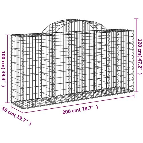  Lučne gabionske ko&amp;scaron;are 18kom 200x50x100/120cm pocinčano željezo Slike