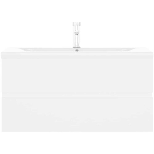  Ormarić s ugrađenim umivaonikom bijeli konstruirano drvo Bijela 90 x 38.5 x 45 cm Slike
