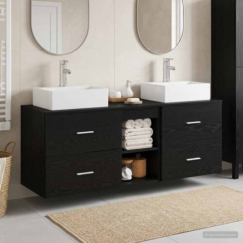  Set ormarića za kupaonicu 3 kom. Crna 49,5 x 41 x 62,5 cm Cijene