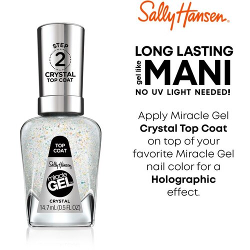 Sally Hansen Miracle Gel&amp;trade; gel lak za nohte brez uporabe UV/LED lučke odtenek Crystal 14.7 ml Slike