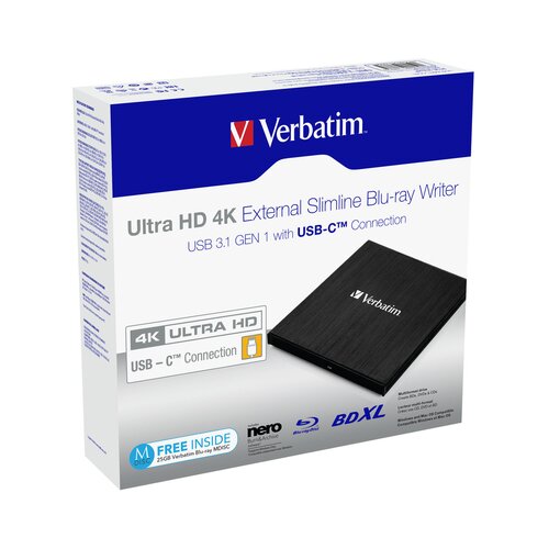 Verbatim Slimline 4K Ultra HD, USB 3.1 GEN 1 USB-C vanjski Blu-ray pisač Cijene