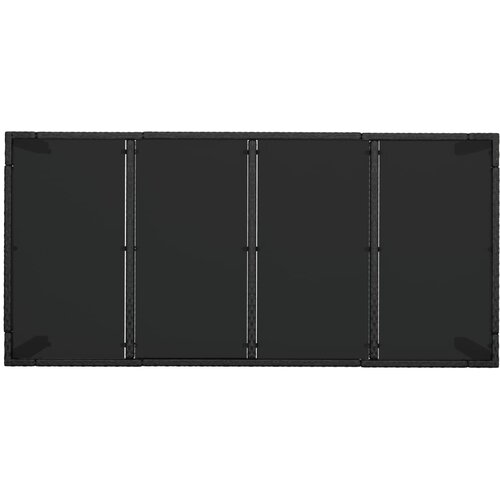  Vrtni stol sa staklenom pločom crni 190x90x75 cm od poliratana Slike