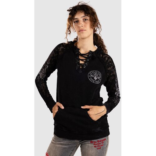 Affliction Simulation Lace Up Hoodie Zip Hoodie black Slike