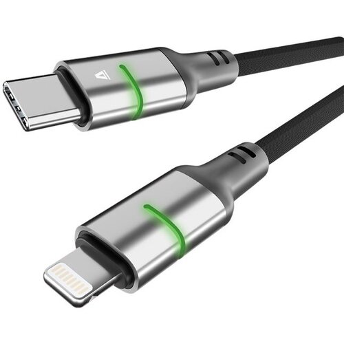 Avax Kabl CB636 Steely Led / USB-C to Lightning / 27W / 2 m braided / Black Cene