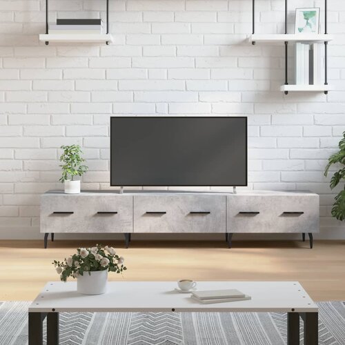 TV ormarić boja betona 150 x 36 x 30 cm od konstruiranog drva Slike