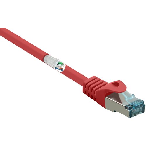 Renkforce RF-5043952 RJ45 omrežni kabel\, Patch kabel CAT 6a S/FTP 10.00 m rdeča ognjevaren 1 kos, (20419375) Cene