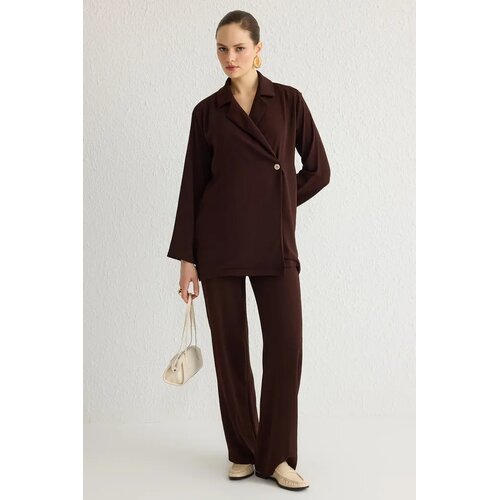 Trendyol Modest Ženski komplet Tctss25Us00001, Smeđi Slike