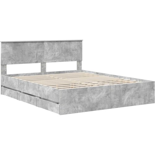  Krevetna konstrukcija s ladicama Betonski sivi 160 x 200 cm Siva 210 x 163 x 90 cm Slike