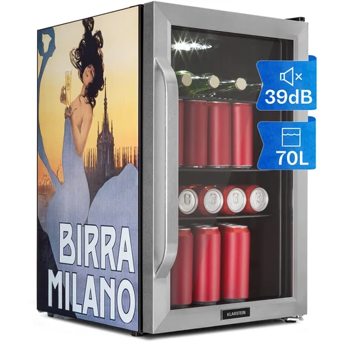 Klarstein Beersafe 70 Birra Edition, hladnjak, 70 litara, 3 police, staklena vrata, nehrđajući čelik