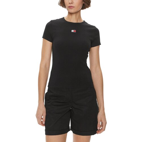 Tommy Hilfiger Majice s kratkimi rokavi TJW BADGE RIB DW0DW17881 Črna Slike