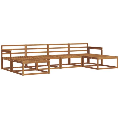  Set vanjskih sofa 6 kom. Prirodna Čvrsto drvo akacije Smeđa 329 x 162,5 x 73 cm Slike