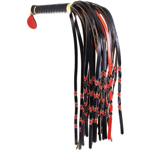 Sevanda Braided Tail Flogger Red & Black Cene