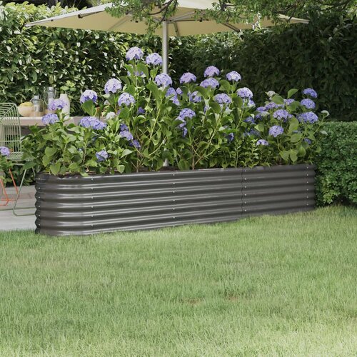 VidaXL Visoka greda iz pra&amp;scaron;no premazanega jekla 224x40x36 cm siva Slike