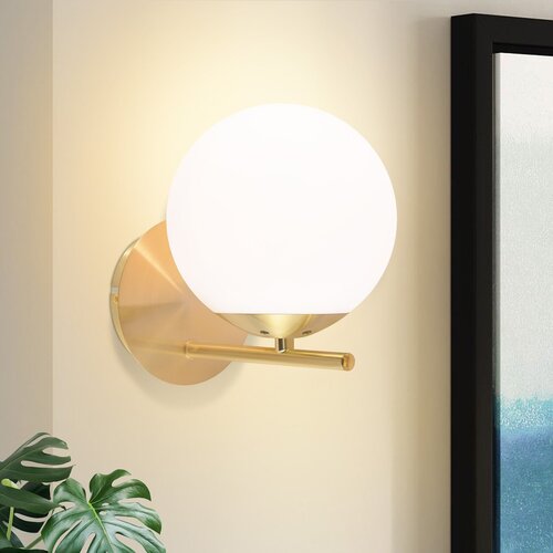 Nettlife Stenska svetilka Notranja Spalnica Hodnik Zlata Steklena Krogla Vintage E27 Kovinska Nočna Svetilka, (22136457) Slike