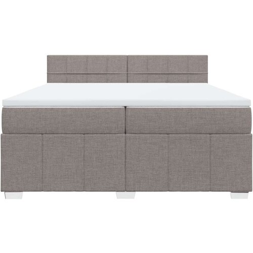  Krevet s oprugama i madracem smeđesivi 200x200 cm od tkanine Slike