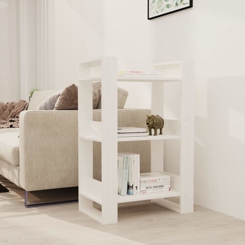 Furnova Knjižna omara/pregrada bela 60x35x91 cm trdna borovina, (21933147) Slike